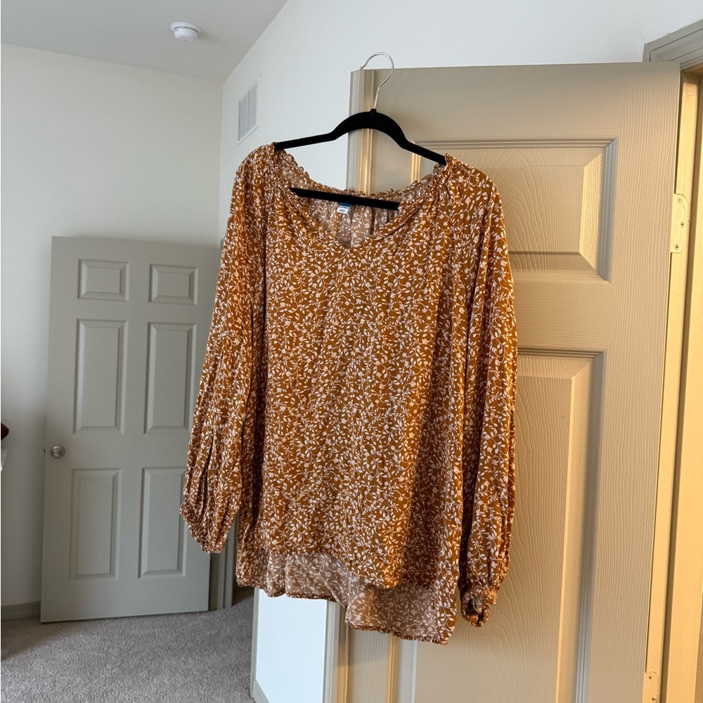 Old Navy Women's Blouse - Brown Floral